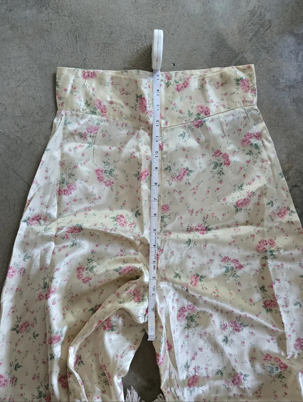 Vintage 60s 70s Does 30s Floral Top And Ultra Wide Leg Pant Suit Set XS S - Picture 13 of 16